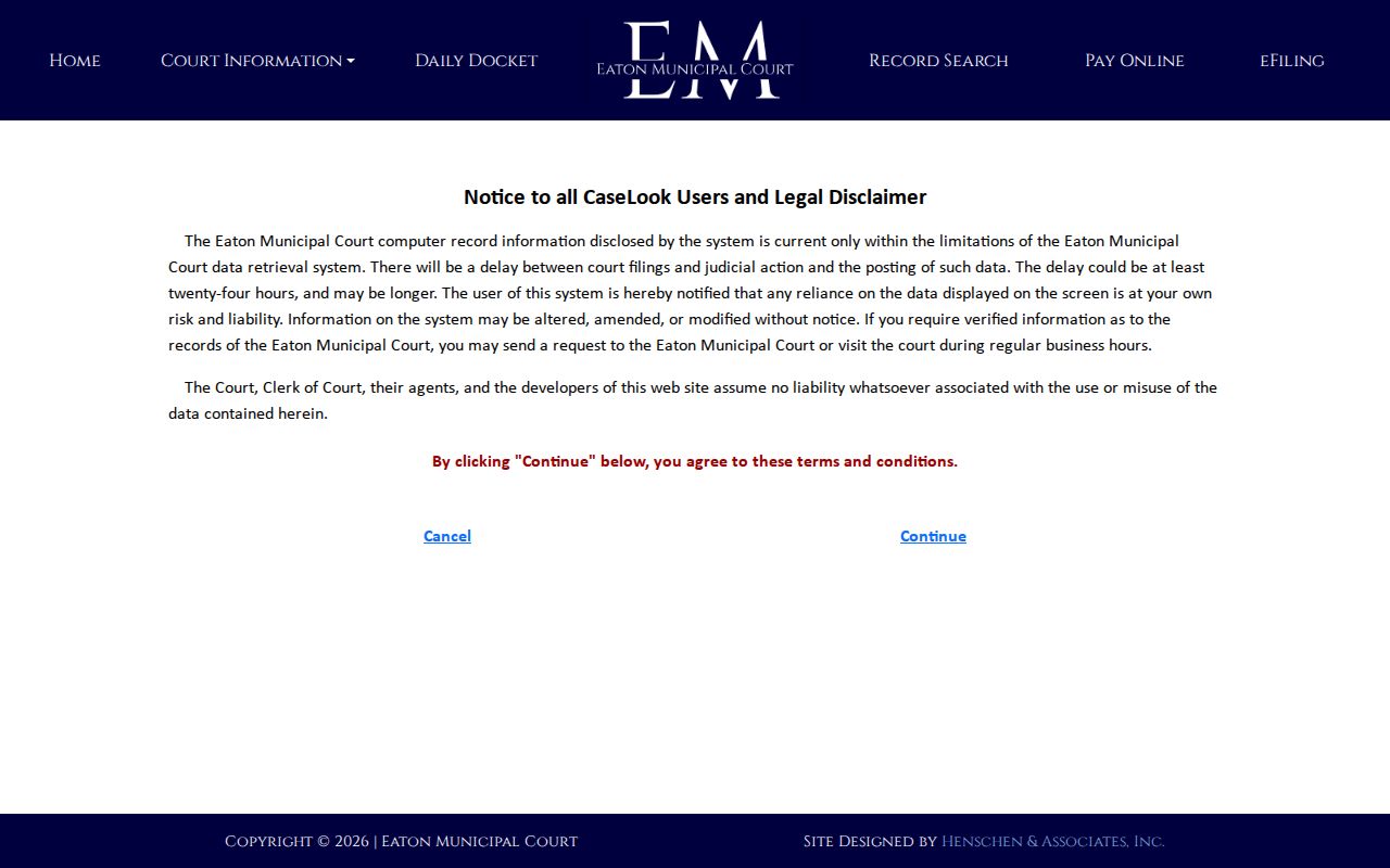 Eaton Municipal Court search used to verify Preble County 72-hour releases